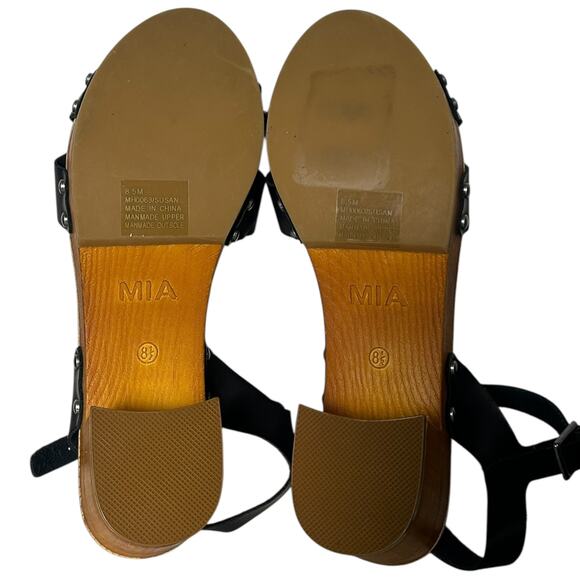 Mia Susan Black Strappy Platform Clog Heel Sandals Size 8.5 NWOB - Picture 7 of 7